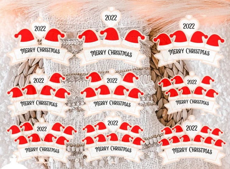Santa Hat Ornament - Personalized