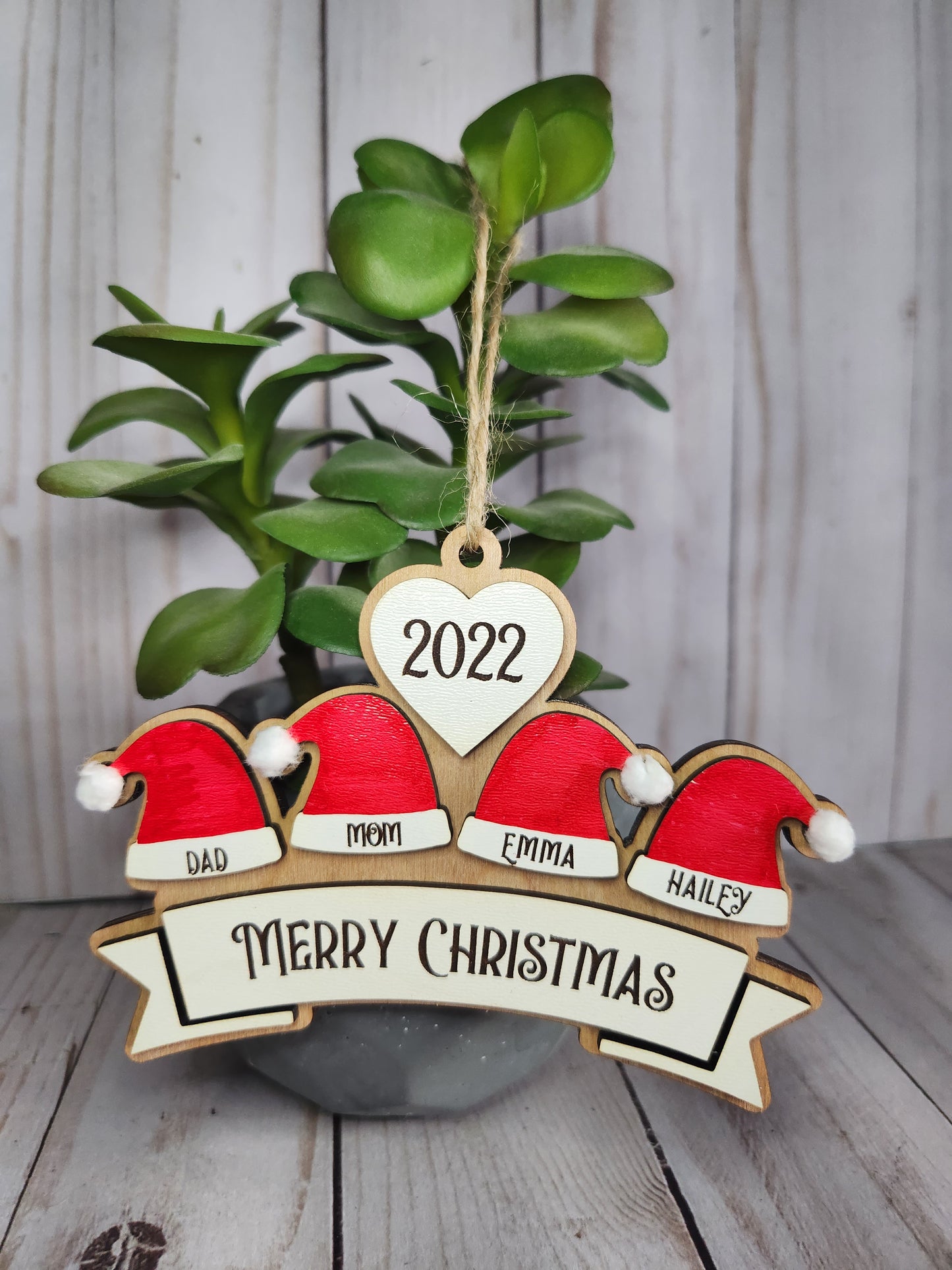 Santa Hat Ornament - Personalized