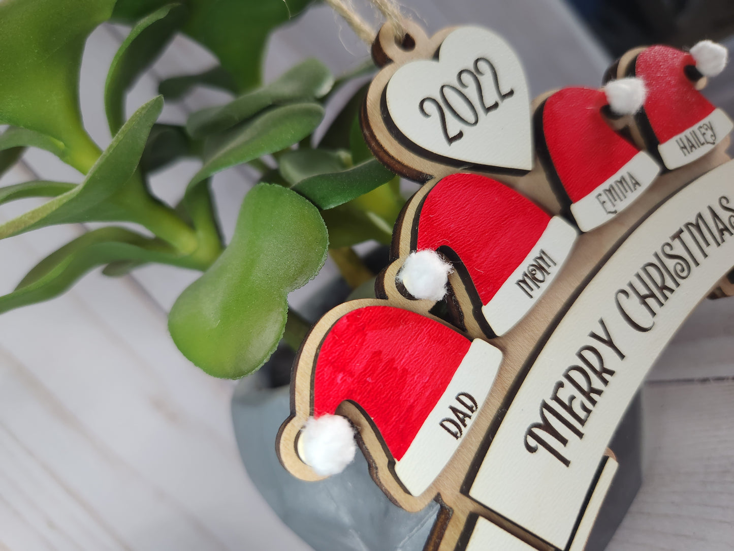 Santa Hat Ornament - Personalized