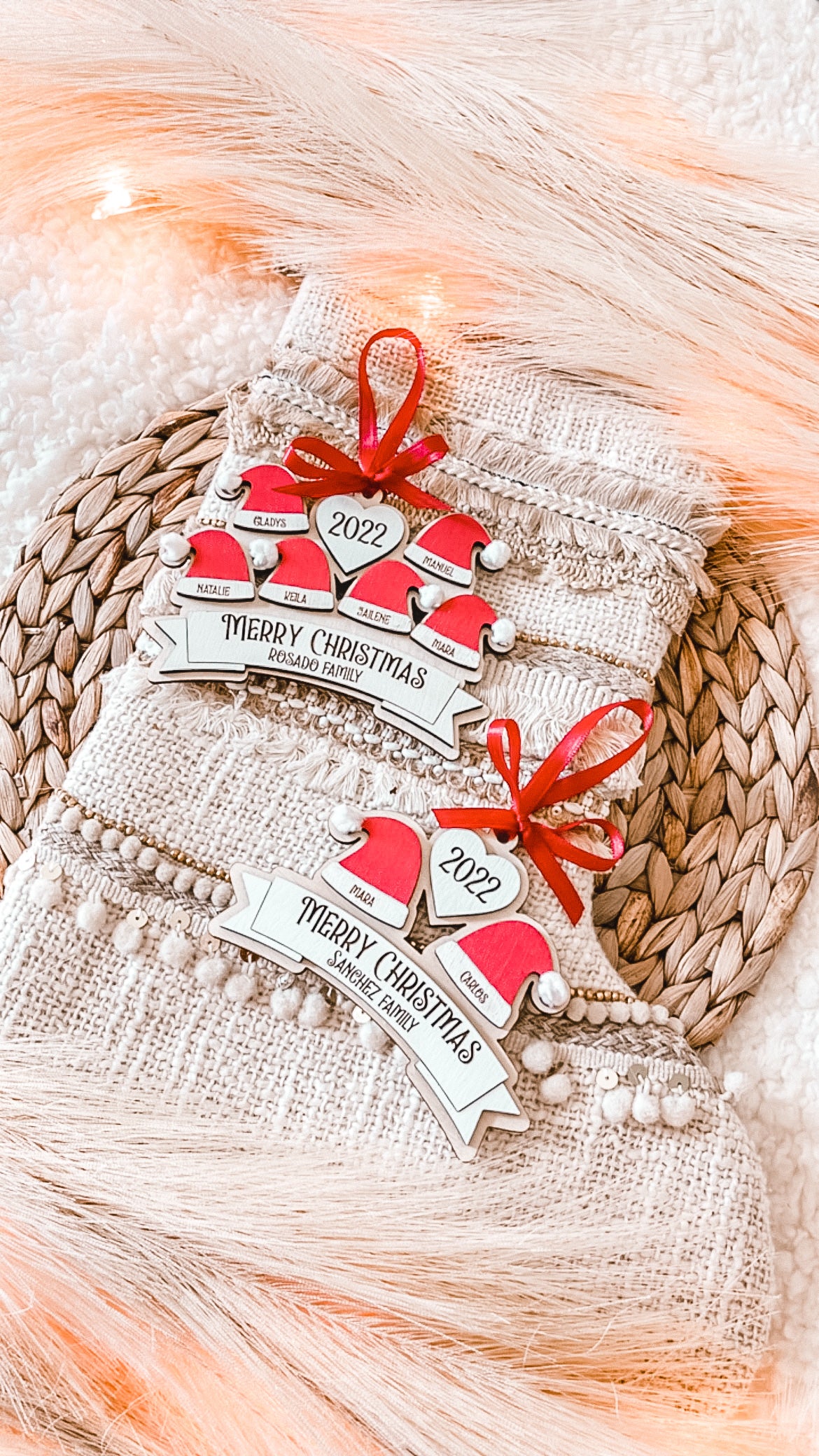 Santa Hat Ornament - Personalized