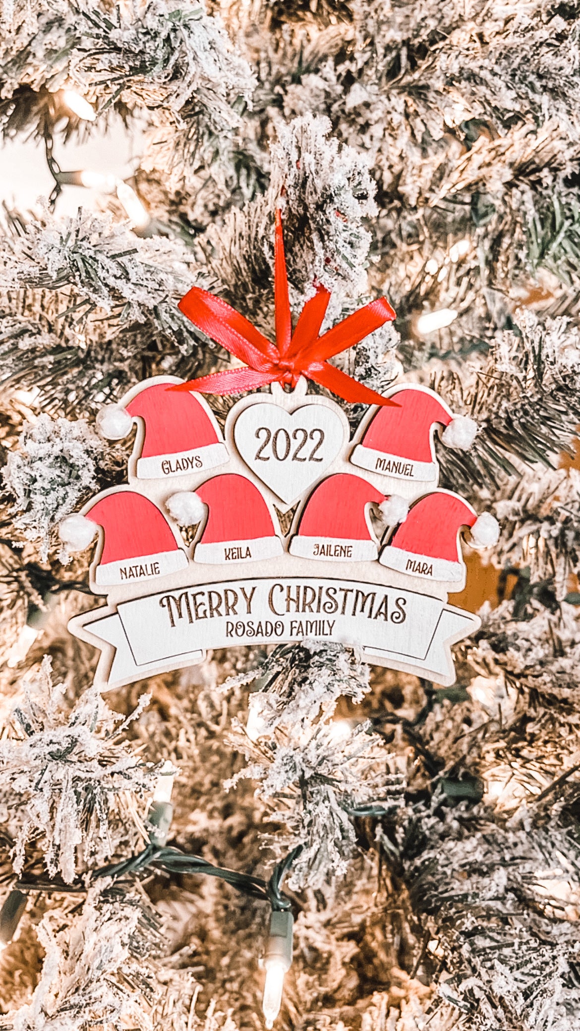 Santa Hat Ornament - Personalized