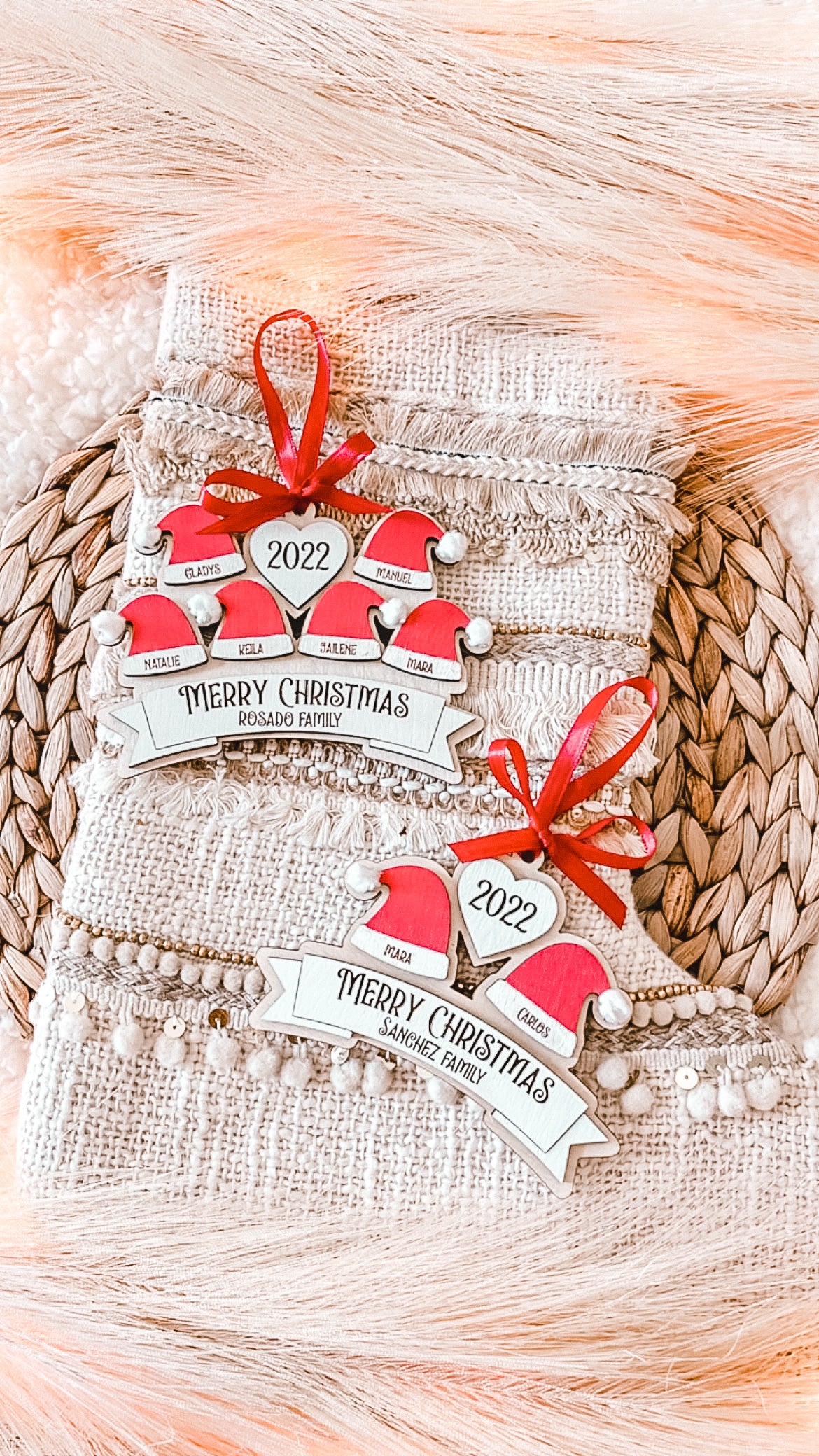 Santa Hat Ornament - Personalized