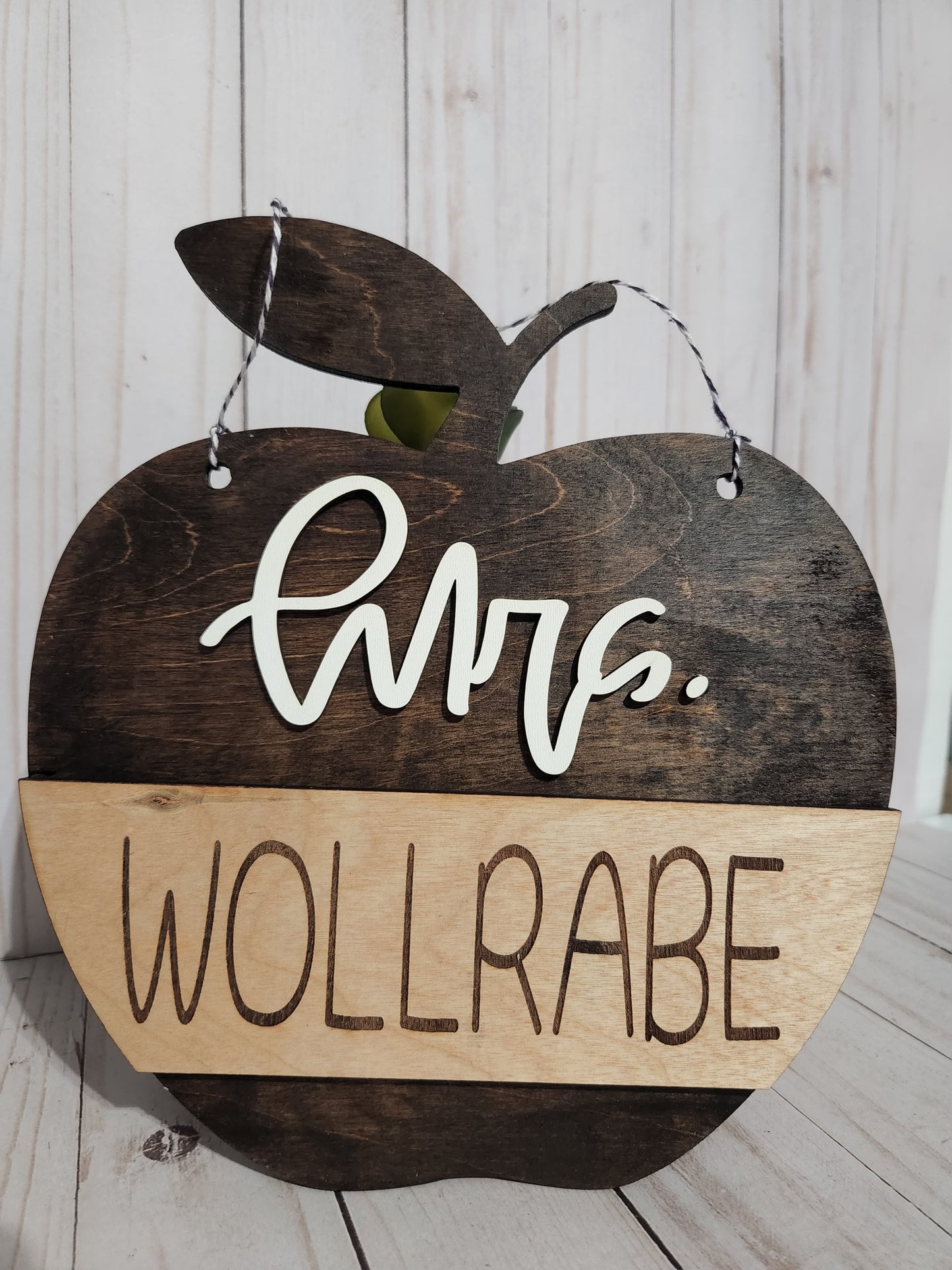 Teacher Sign - Hanging Apple Sign