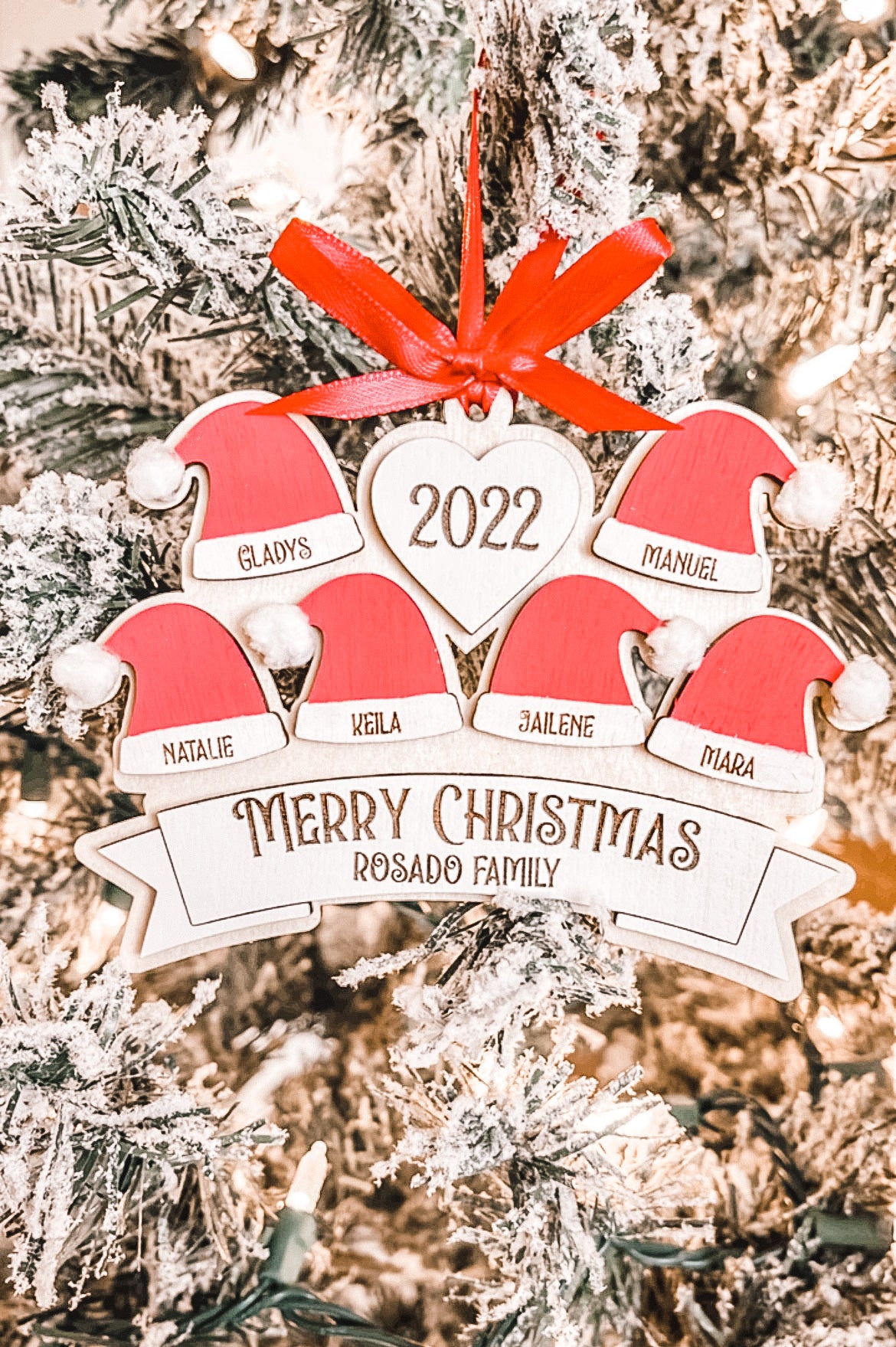 Santa Hat Ornament  - Personalized