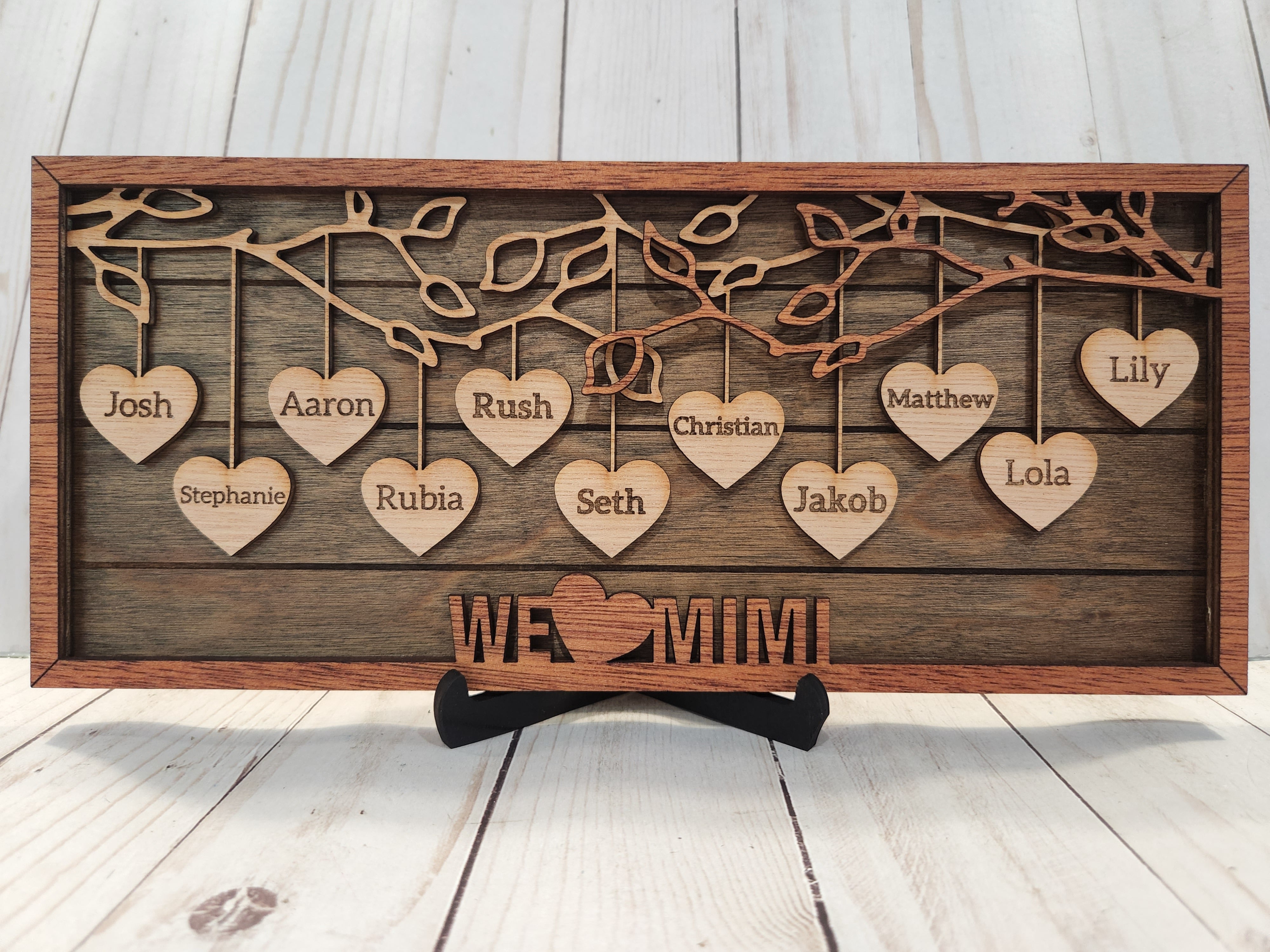 Dangling Hearts Family Tree Frame - Personalized – Leah G Designs